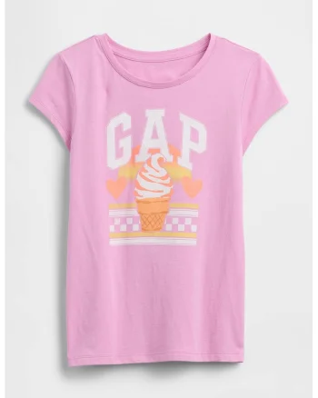 Tricou cu decolteu la baza gatului si imprimeu grafic, Roz pastel/Portocaliu mandarina/Alb murdar
