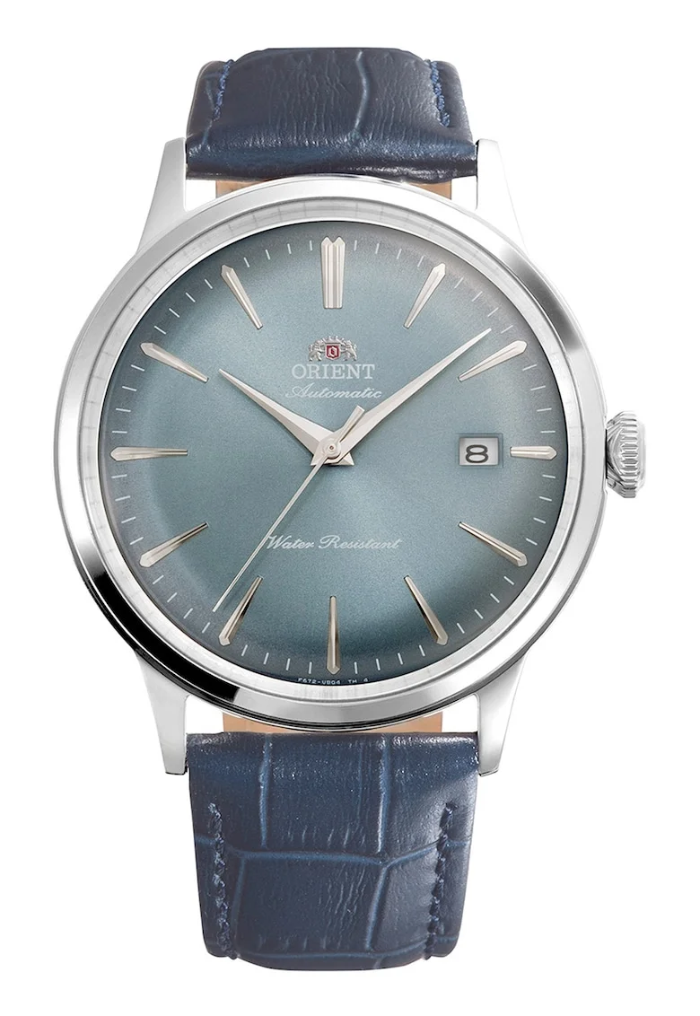 Ceas automatic cu o curea de piele, Bleumarin