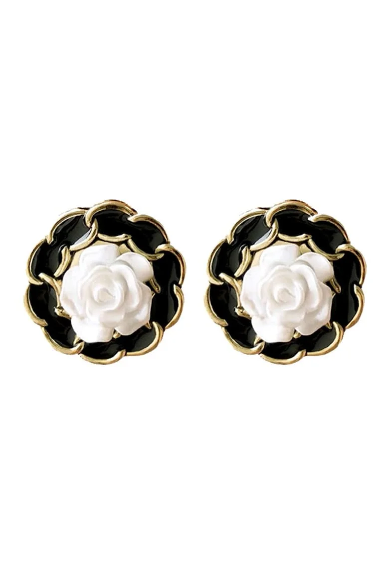 Cercei clips cu model floral
