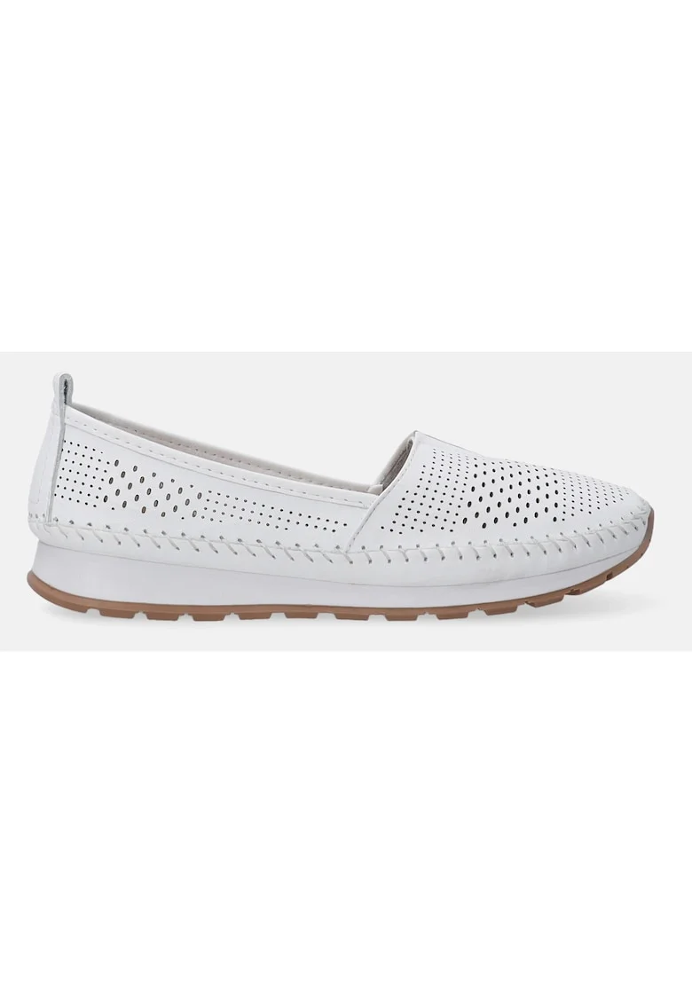 Balerini casual din piele cu perforatii