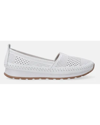 Balerini casual din piele cu perforatii