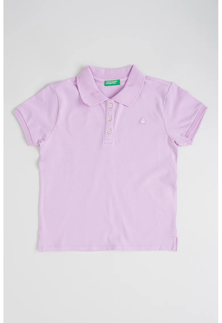Tricou polo din material pique, Violet deschis