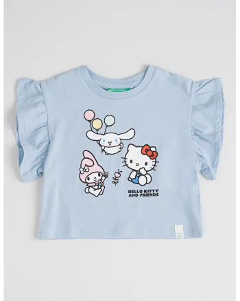 Tricou regular fit cu model grafic, Alb/Albastru pastel/Roz