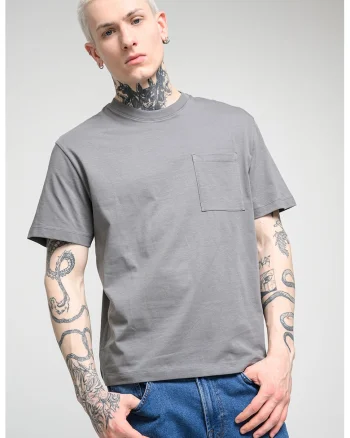 Tricou lejer din bumbac, Gri inchis