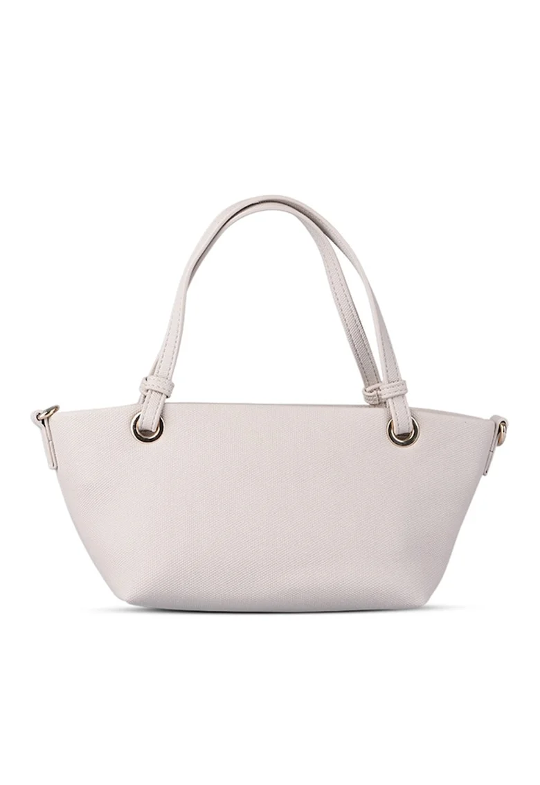 Geanta tote cu logo, Alb fildes