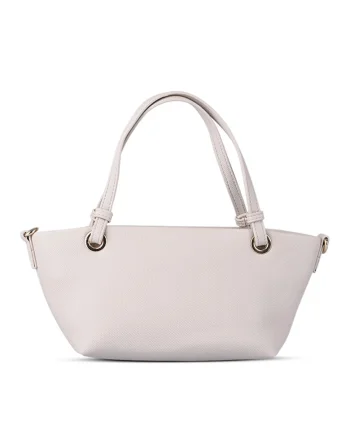 Geanta tote cu logo, Alb fildes