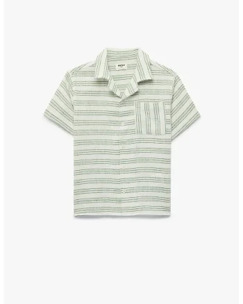 Camasa regular fit in dungi cu nasturi, Verde/Bej deschis