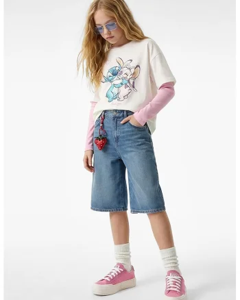 Tricou supradimensionat cu desene, Alb