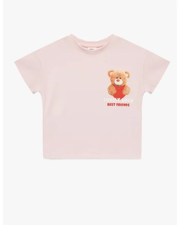 Tricou cu ursuleti, Roz pastel