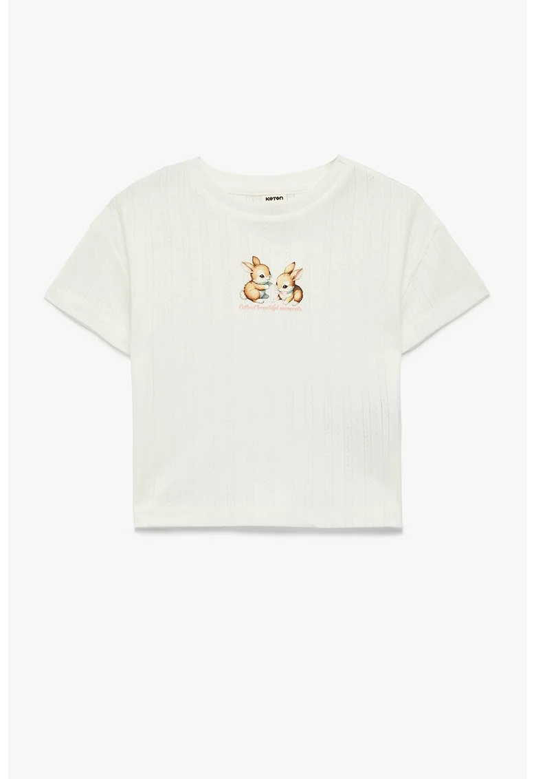 Tricou cu iepurasi, Alb