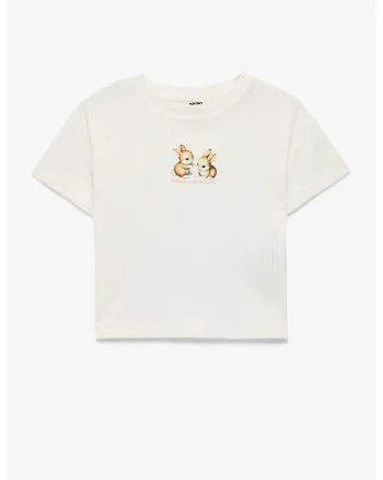 Tricou cu iepurasi, Alb