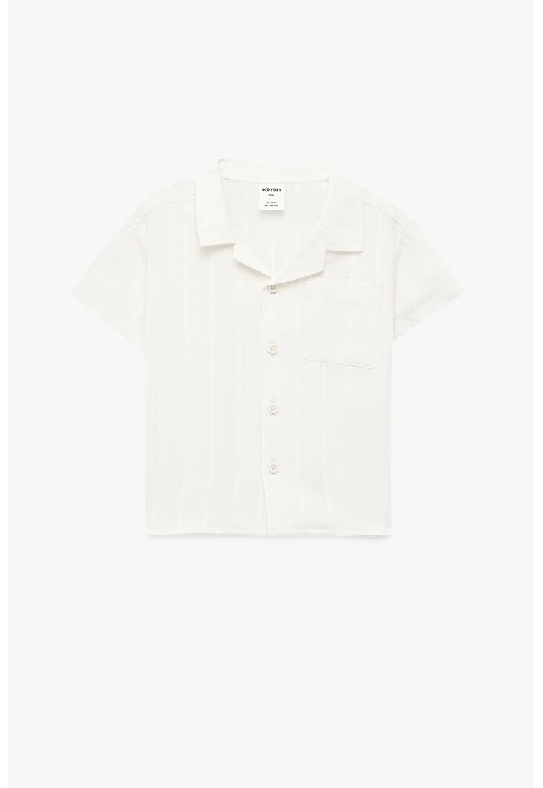 cardigan cu maneci scurte si revere decupate, Alb