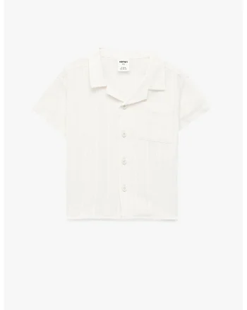 cardigan cu maneci scurte si revere decupate, Alb