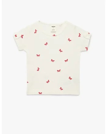 Tricou din amestec de bumbac cu imprimeu, Alb