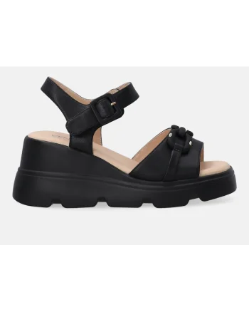 Sandale din piele cu platforma, Negru