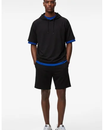 Pantaloni scurti de trening regular fit, Negru