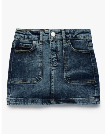 Fusta din denim cu 5 buzunare, Albastru