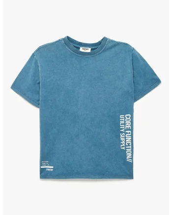 Tricou cu aspect prespalat, Albastru petrol
