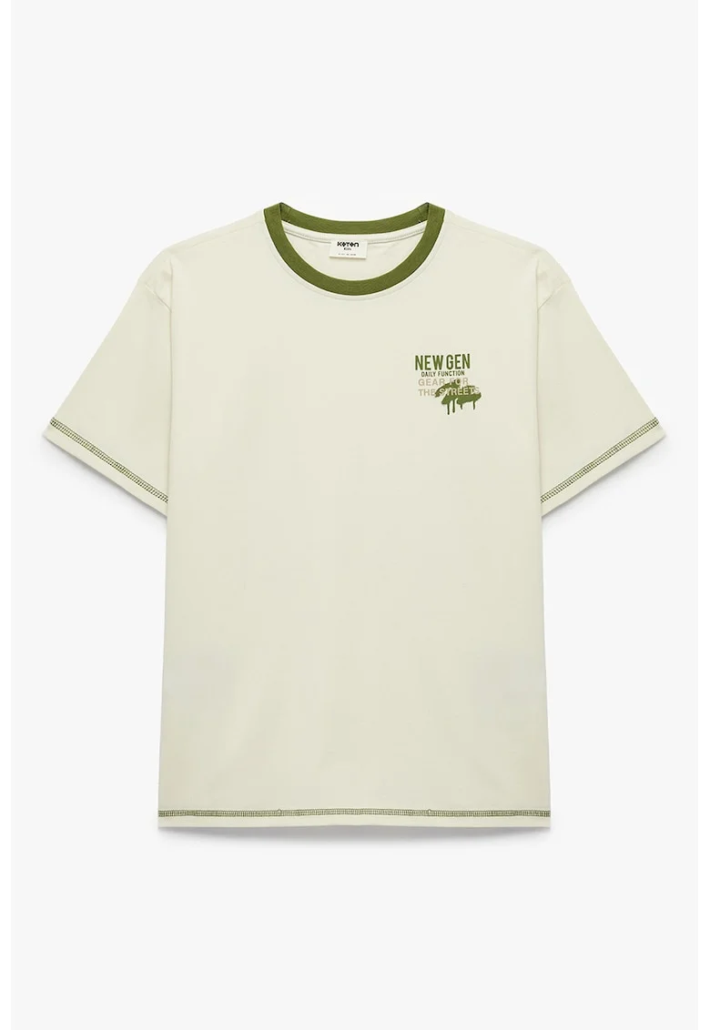 Tricou regular fit de bumbac, Verde pal