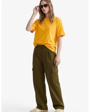 Pantaloni cargo relaxed fit, Maro pamantiu