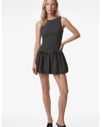 Rochie scurta cu croiala evazata, Gri antracit
