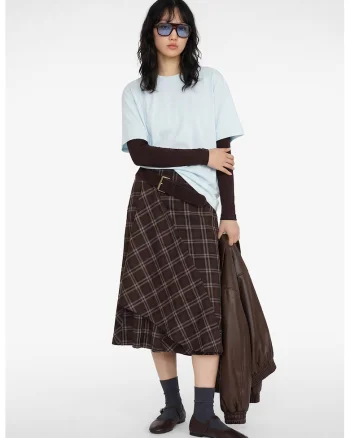 Tricou lejer de bumbac, Albastru prafuit