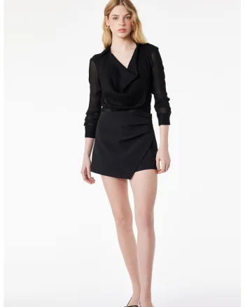 Fusta-pantalon mini uni, Negru