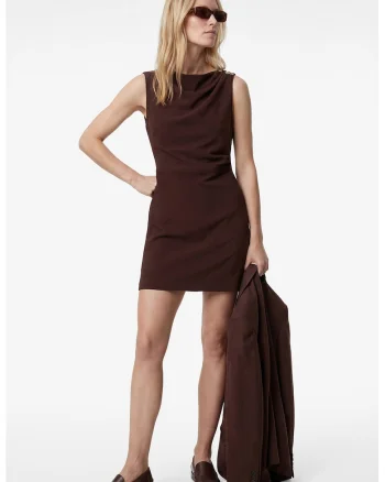 Rochie mini drapata, Maro pamantiu