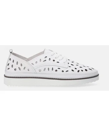 Pantofi sport din piele uni cu model perforat