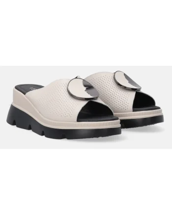 Saboti din piele naturala cu talpa wedge