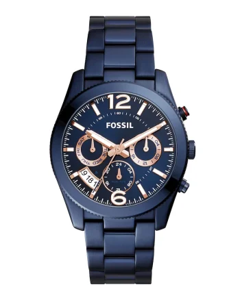 Ceas cu functii multiple si doua fuse orare Perfect Boyfriend, Bleumarin metalizat