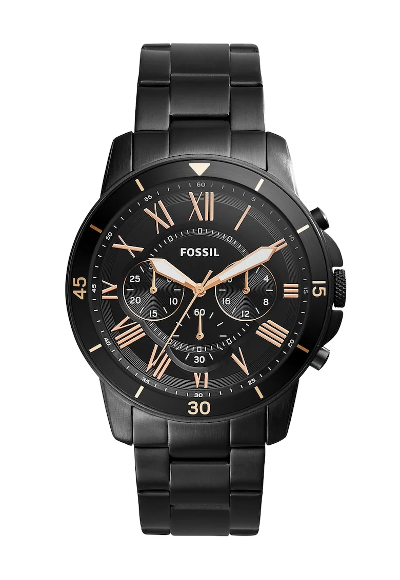 Ceas cronograf cu bratara metalica GRANT SPORT, Negru