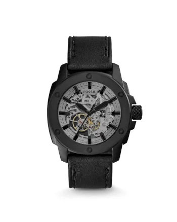 Ceas  Automatic Skeleton Modern Machine All Black, Negru