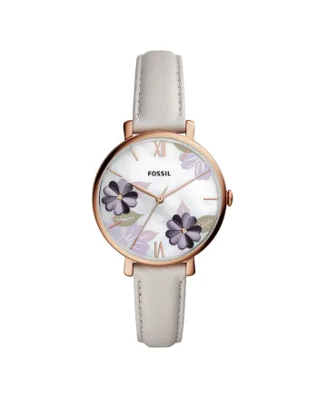 Ceas cu cadran cu model floral, Gri