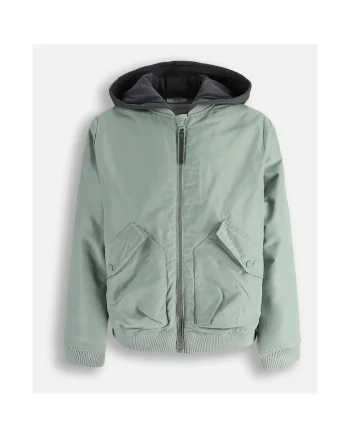 bomber  verde, impermeabilă, glug, Verde