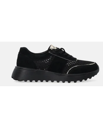 Pantofi sport cu garnituri de piele intoarsa si model ajurat