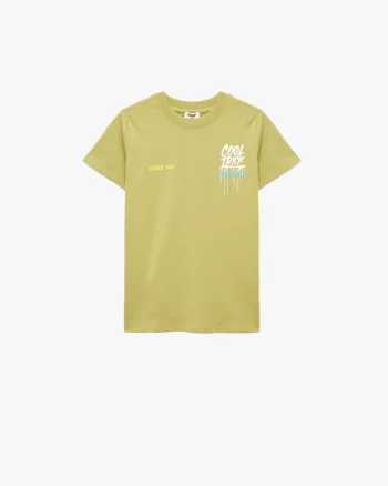 Tricou din bumbac cu imprimeu grafic, Alb/Albastru pastel/Galben pai/Verde fistic