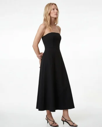 Rochie evazata fara bretele, Negru