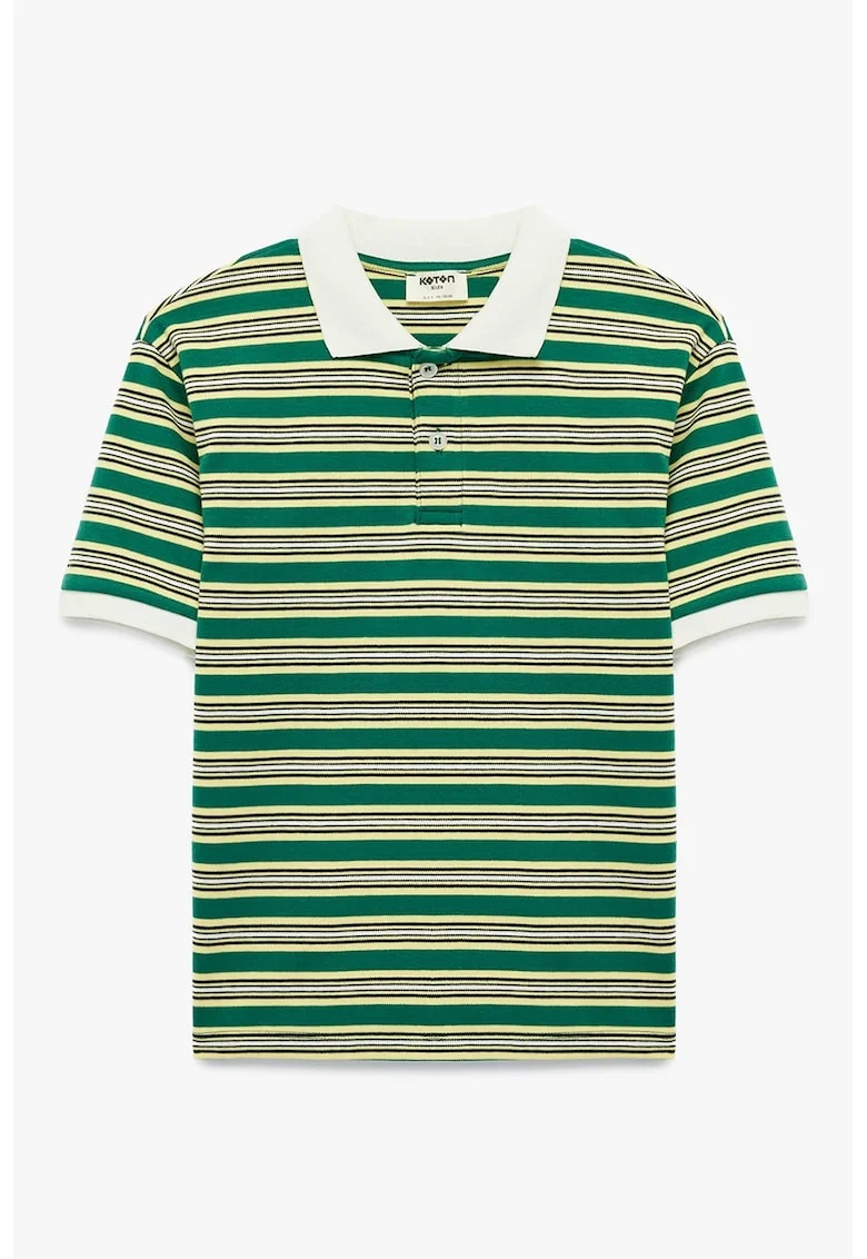 Tricou polo cu dungi, Verde