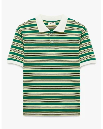 Tricou polo cu dungi, Verde