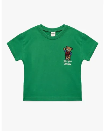Tricou cu aplicatii brodate, Verde