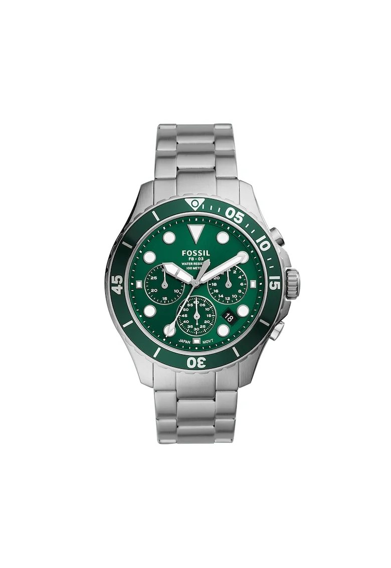 Ceas quartz cronograf FB-03, Argintiu