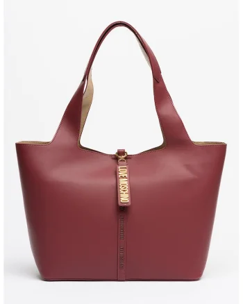 Set de geanta tote din piele ecologica si etui, Violet tyrian