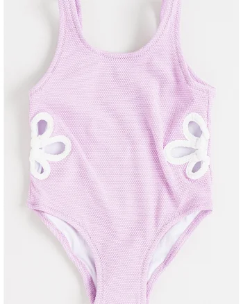 Costum de baie intreg cu decupaj in forma de U, Lila