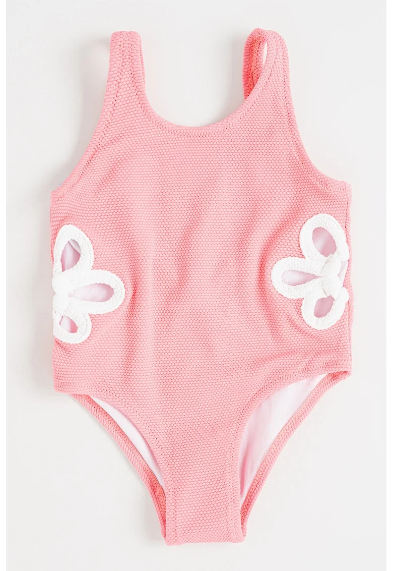Costum de baie intreg cu decupaj in forma de U, Roz