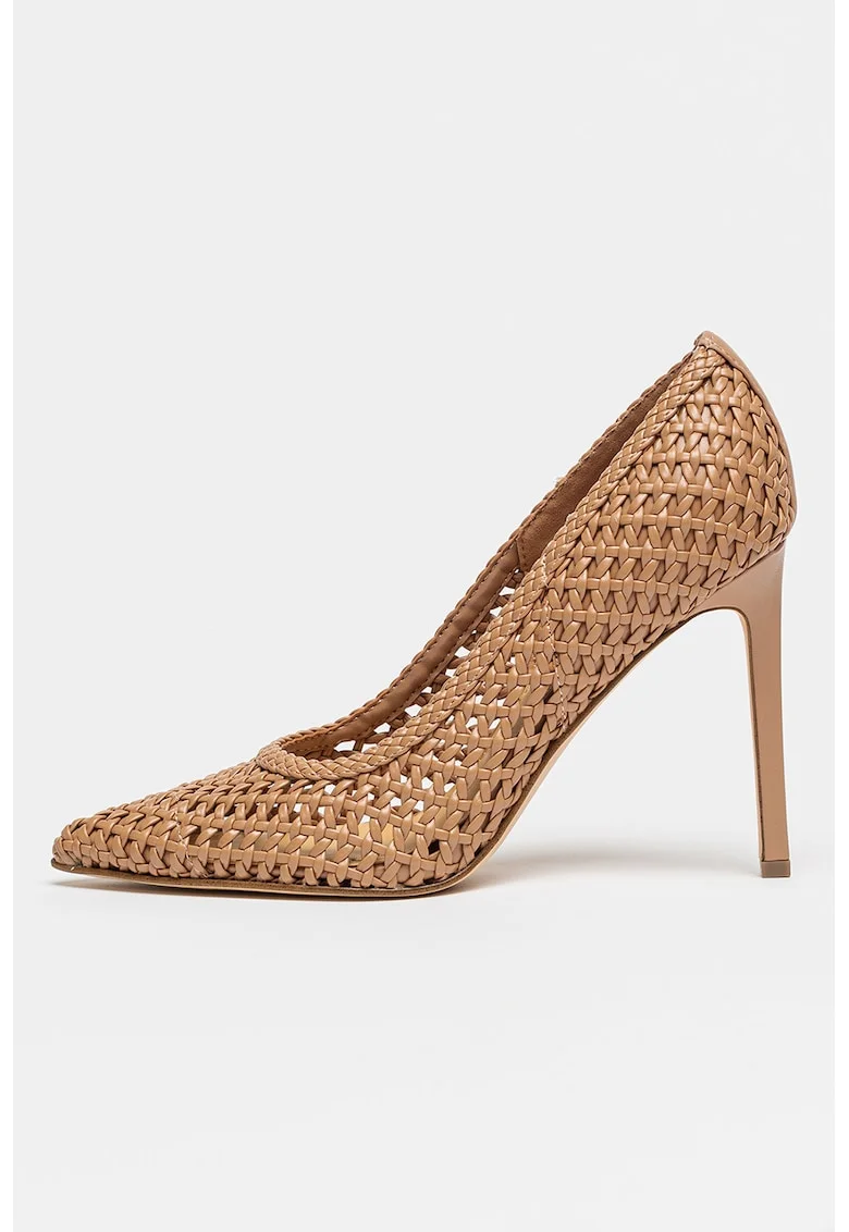 Pantofi cu varf ascutit si toc stiletto Tatiana, Caramel