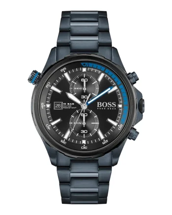 Ceas analog cronograf, Bleumarin inchis/Negru