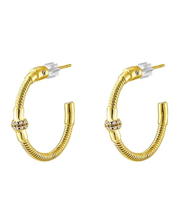 Cercei placati cu aur de 18K si decorati cu zirconia, Auriu