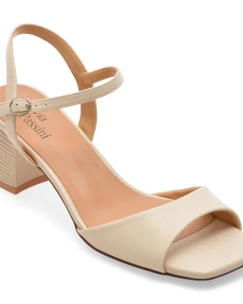 Sandale FLAVIA PASSINI albe, HZY63, din piele naturala