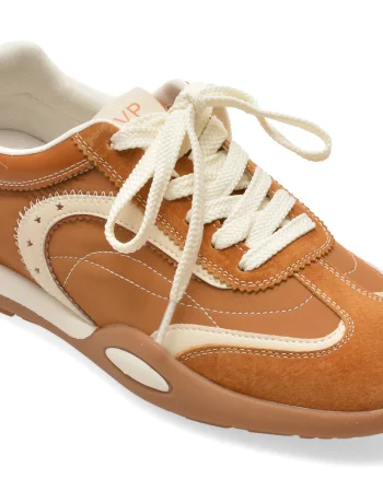 Pantofi sport FLAVIA PASSINI maro, T265105, din material textil si piele naturala